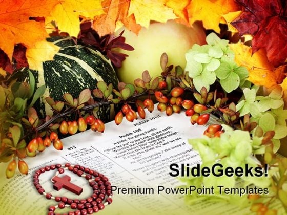 Thanks Giving Bible Holidays PowerPoint Template 1010