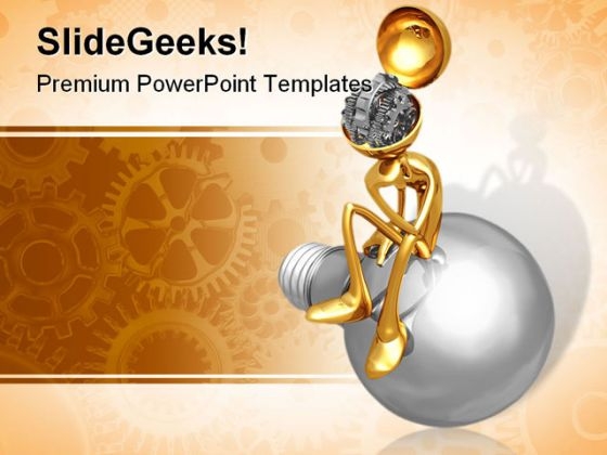Thinker Gear People PowerPoint Template 0910 Thinker Gear People PowerPoint Template 0910