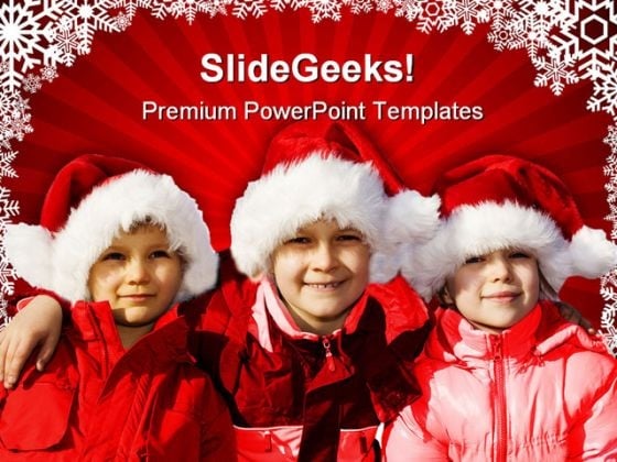 Three Children Christmas PowerPoint Templates And PowerPoint Backgrounds 0811 Three Children Christmas PowerPoint Templates And PowerPoint Backgrounds 0811