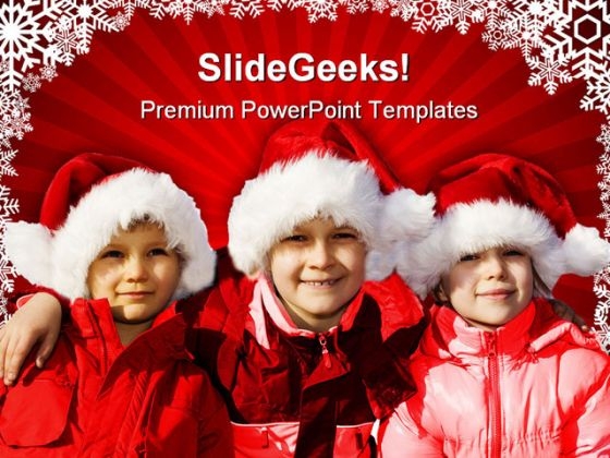 Three Children Christmas PowerPoint Themes And PowerPoint Slides 0811 Three Children Christmas PowerPoint Themes And PowerPoint Slides 0811