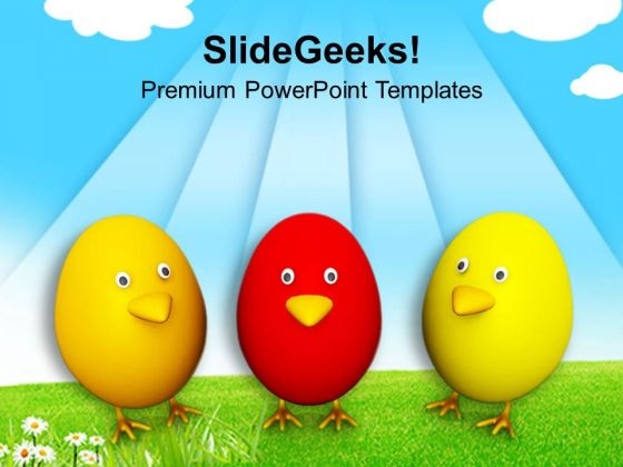 Three Easter Eggs Toys Festival PowerPoint Templates Ppt Backgrounds For Slides 0313
