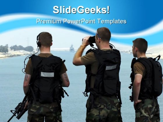 Three Soldier People Americana PowerPoint Template 1110 Three Soldier People Americana PowerPoint Template 1110