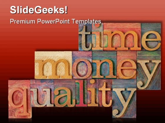 Time Money Quality Shapes PowerPoint Themes And PowerPoint Slides 0411