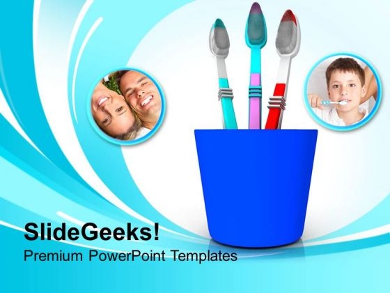 Tooth Brushes In Blue Holder PowerPoint Templates Ppt Backgrounds For Slides 0213 Tooth Brushes In Blue Holder PowerPoint Templates Ppt Backgrounds For Slides 0213