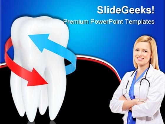 Tooth With Blue And Red Arrows Dental PowerPoint Themes And PowerPoint Slides 0411 Tooth With Blue And Red Arrows Dental PowerPoint Themes And PowerPoint Slides 0411
