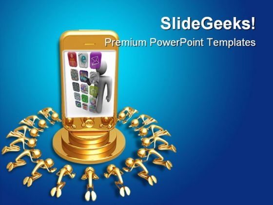 Touch Screen Phone Technology PowerPoint Themes And PowerPoint Slides 0211