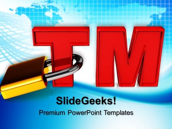 Trademark With Padlock Copyright Protection Security PowerPoint Templates And PowerPoint Themes 0712 Trademark With Padlock Copyright Protection Security PowerPoint Templates And PowerPoint Themes 0712