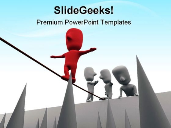 Treading On Thin Line Business PowerPoint Templates And PowerPoint Backgrounds 0411 Treading On Thin Line Business PowerPoint Templates And PowerPoint Backgrounds 0411