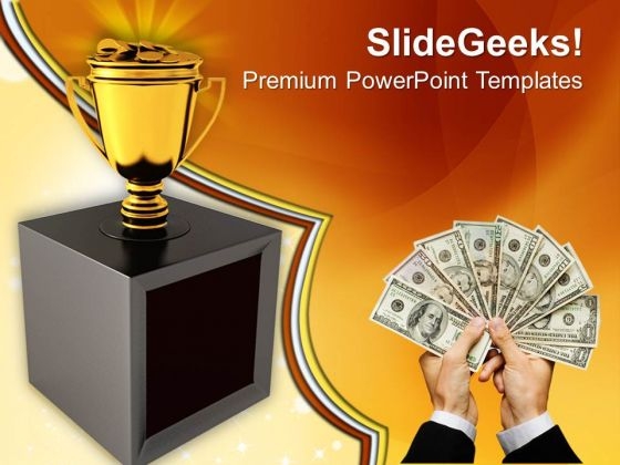 Trophy Cup Full Of Prize Money PowerPoint Templates And PowerPoint Themes 0912 Trophy Cup Full Of Prize Money PowerPoint Templates And PowerPoint Themes 0912