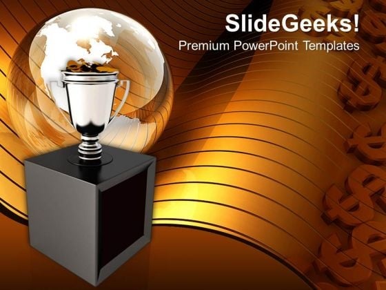 Trophy Cup On Brown Background Success PowerPoint Templates And PowerPoint Themes 1012 Trophy Cup On Brown Background Success PowerPoint Templates And PowerPoint Themes 1012