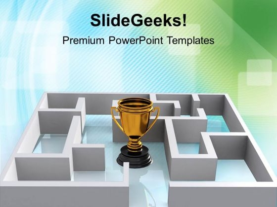 Trophy Symbol Of Award Solution Maze Business PowerPoint Templates And PowerPoint Themes 1112