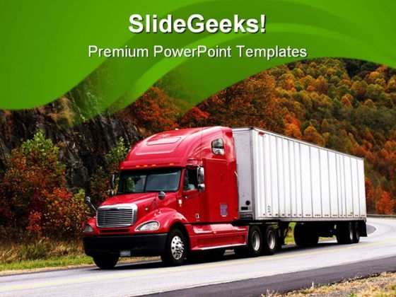 Trucking In Autumn Travel PowerPoint Templates And PowerPoint Backgrounds 0511 Trucking In Autumn Travel PowerPoint Templates And PowerPoint Backgrounds 0511