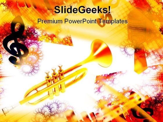 Trumpet Music PowerPoint Templates And PowerPoint Backgrounds 0611