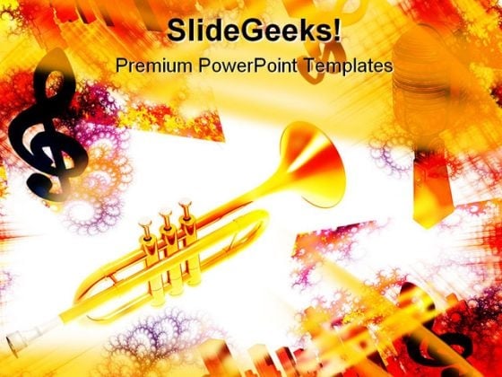 Trumpet Music PowerPoint Themes And PowerPoint Slides 0611 Trumpet Music PowerPoint Themes And PowerPoint Slides 0611