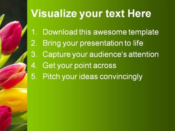 Tulips Beauty PowerPoint Template 0810 template engaging
