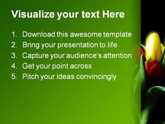 Tulips Nature PowerPoint Template 0610 best downloadable