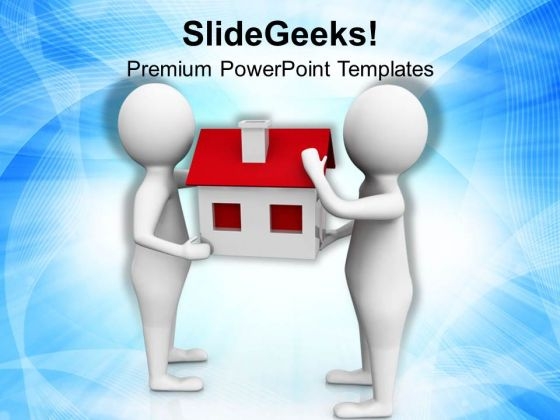 Two 3d Men Holding A House PowerPoint Templates Ppt Backgrounds For Slides 0713 Two 3d Men Holding A House PowerPoint Templates Ppt Backgrounds For Slides 0713