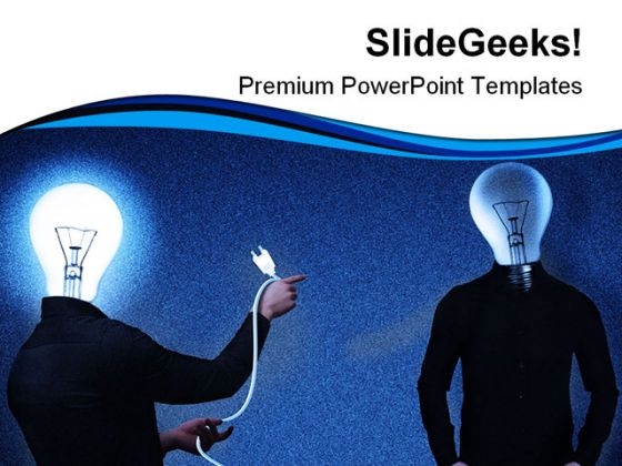 Two Bulbhead Man Expression Technology PowerPoint Templates And PowerPoint Backgrounds 0211 Two Bulbhead Man Expression Technology PowerPoint Templates And PowerPoint Backgrounds 0211