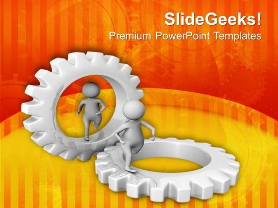 Two Different Gears For Two People PowerPoint Templates Ppt Backgrounds For Slides 0713