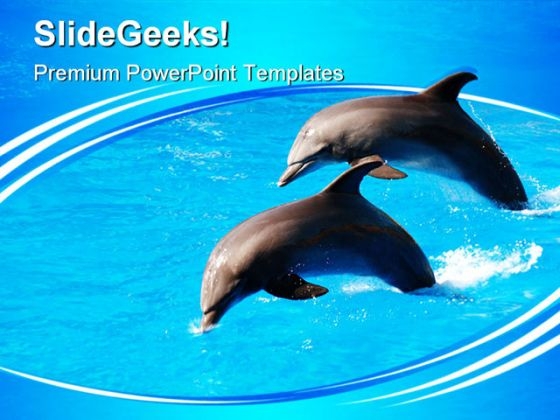 Two Dolphin Jumping Animals PowerPoint Themes And PowerPoint Slides 0411 Two Dolphin Jumping Animals PowerPoint Themes And PowerPoint Slides 0411