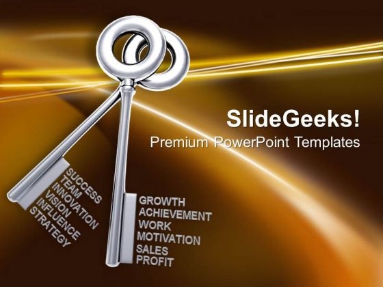 Two Golden Keys With Words Business PowerPoint Templates And PowerPoint Themes 1012 Two Golden Keys With Words Business PowerPoint Templates And PowerPoint Themes 1012