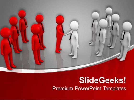Two Teams Shaking Hands Business Deal PowerPoint Templates Ppt Backgrounds For Slides 0313 Two Teams Shaking Hands Business Deal PowerPoint Templates Ppt Backgrounds For Slides 0313