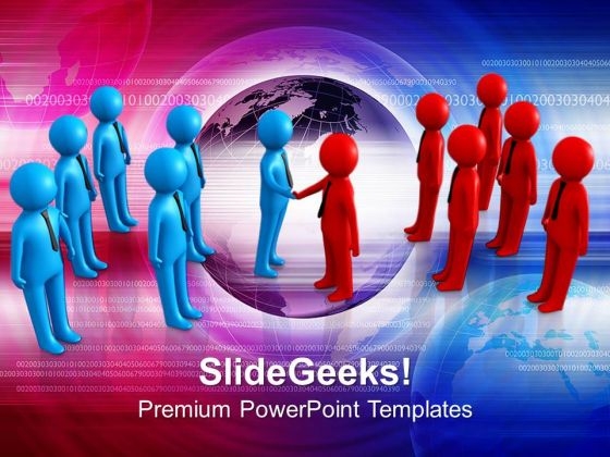 Two Teams Shaking Hands Global Business PowerPoint Templates Ppt Backgrounds For Slides 0113 Two Teams Shaking Hands Global Business PowerPoint Templates Ppt Backgrounds For Slides 0113