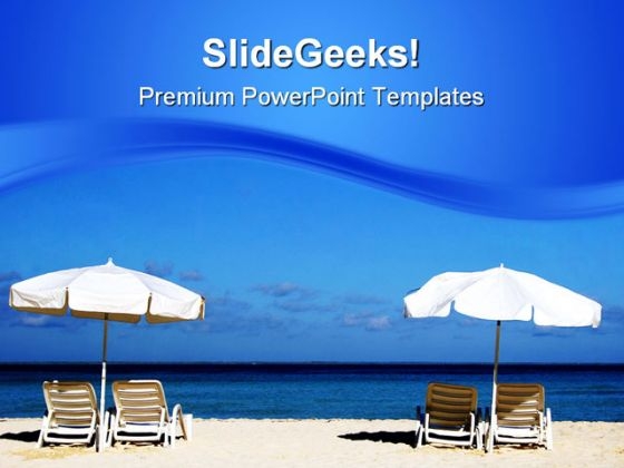 Two White Umbrellas Beach PowerPoint Themes And PowerPoint Slides 0811 Two White Umbrellas Beach PowerPoint Themes And PowerPoint Slides 0811