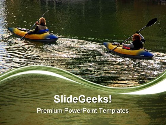 Two Women Kayakers Lifestyle PowerPoint Templates And PowerPoint Backgrounds 0611 Two Women Kayakers Lifestyle PowerPoint Templates And PowerPoint Backgrounds 0611