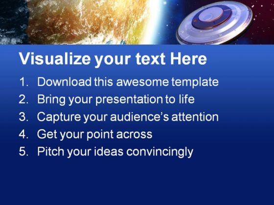 Ufo Invasion Earth PowerPoint Template 0610 unique downloadable