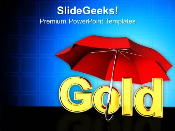 Umbrella With Word Gold Finance PowerPoint Templates And PowerPoint Themes 1112 Umbrella With Word Gold Finance PowerPoint Templates And PowerPoint Themes 1112