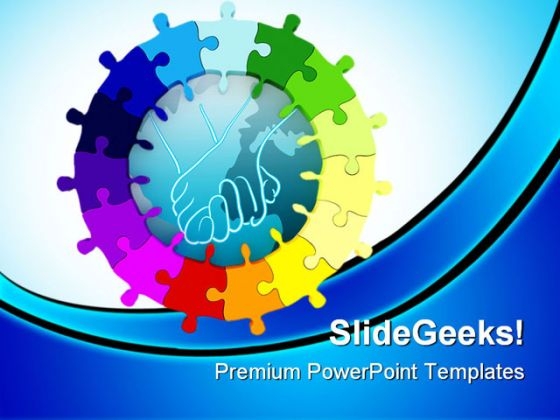 Unity Puzzle Shapes Services PowerPoint Themes And PowerPoint Slides 0311