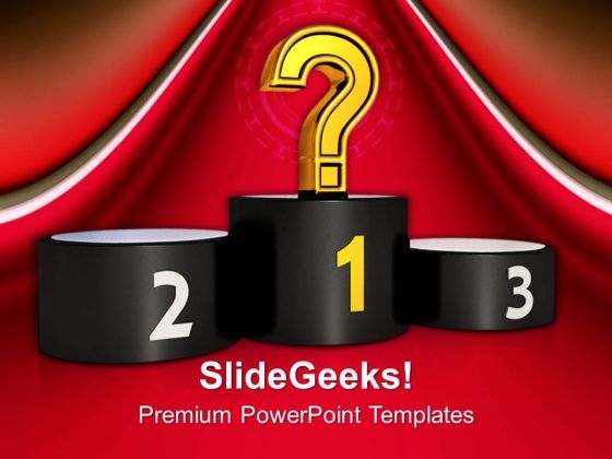 Unknown Winner On Podium PowerPoint Templates Ppt Backgrounds For Slides 0213