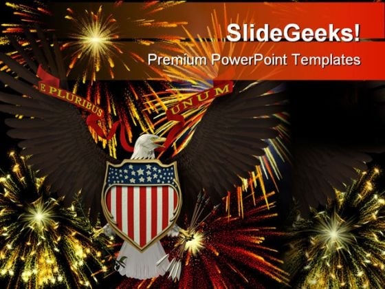 Us Emblem Over Fireworks Americana PowerPoint Templates And PowerPoint Backgrounds 0811 Us Emblem Over Fireworks Americana PowerPoint Templates And PowerPoint Backgrounds 0811