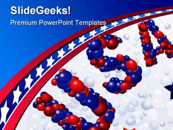 Usa Balloons Americana PowerPoint Template 1010 Usa Balloons Americana PowerPoint Template 1010