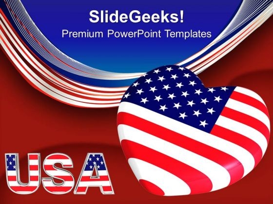 Usa Flag With Heart Americana PowerPoint Templates And PowerPoint Themes 0712 Usa Flag With Heart Americana PowerPoint Templates And PowerPoint Themes 0712