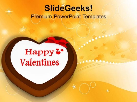 Valentine Cake Symbol Celebration PowerPoint Templates Ppt Backgrounds For Slides 0213
