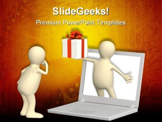 Virtual Online Gift Computer PowerPoint Themes And PowerPoint Slides 0811