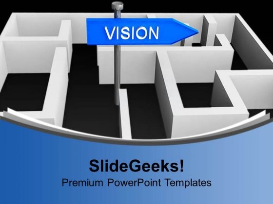 Vision Concept With Labyrinth Business PowerPoint Templates Ppt Backgrounds For Slides 0113