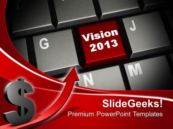 Vision On Red Keyboard Button Computer PowerPoint Templates And PowerPoint Themes 1112 Vision On Red Keyboard Button Computer PowerPoint Templates And PowerPoint Themes 1112