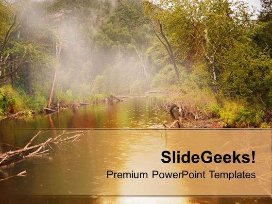 Water And Forest In Background PowerPoint Templates Ppt Backgrounds For Slides 0613