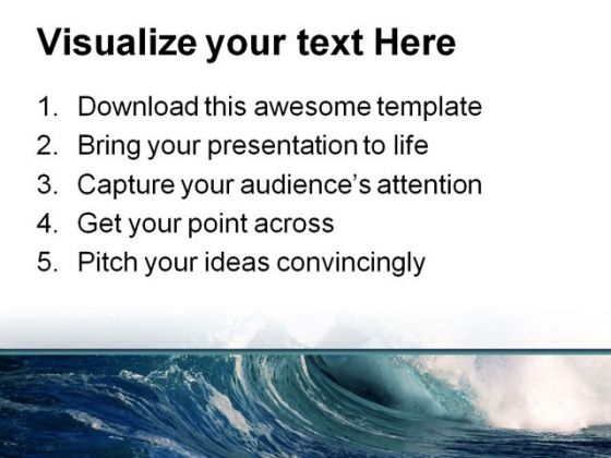 Wave Beach PowerPoint Template 0510 aesthatic downloadable