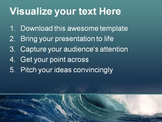 Wave Beach PowerPoint Template 0510 captivating downloadable