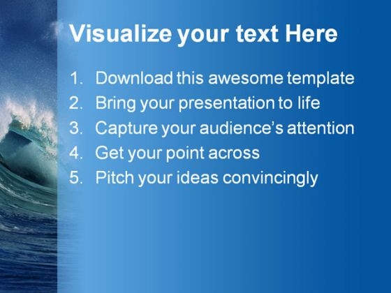 Wave Beauty PowerPoint Template 0910 adaptable best