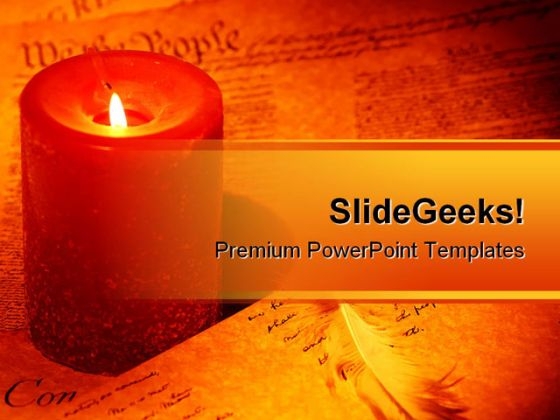 We The People Candle Americana PowerPoint Template 1110