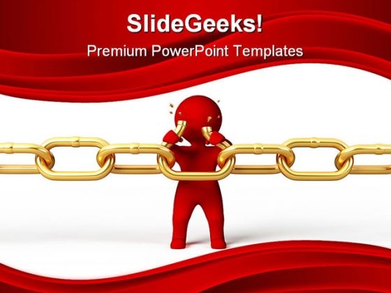 Weak Link Chain Security PowerPoint Template 0910