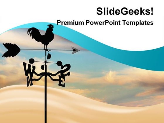 Weathervane Against Cloudscape Symbol PowerPoint Themes And PowerPoint Slides 0311 Weathervane Against Cloudscape Symbol PowerPoint Themes And PowerPoint Slides 0311