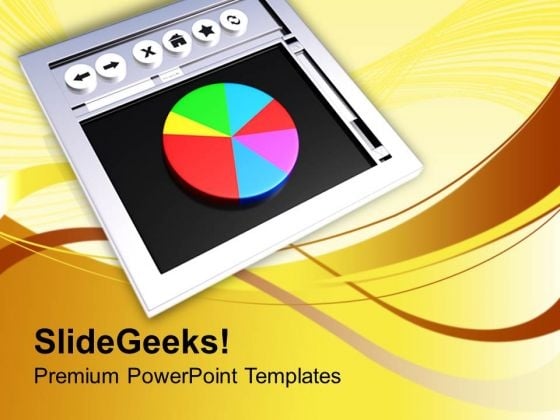 Web Browser With Pie Chart PowerPoint Templates Ppt Backgrounds For Slides 0413 Web Browser With Pie Chart PowerPoint Templates Ppt Backgrounds For Slides 0413