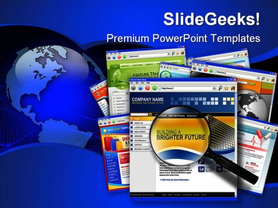 Web Site Search Internet PowerPoint Template 1110