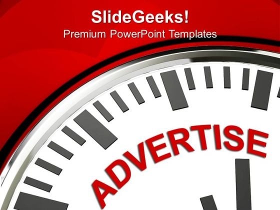 White Clock With Advertise PowerPoint Templates And PowerPoint Themes 1112 White Clock With Advertise PowerPoint Templates And PowerPoint Themes 1112